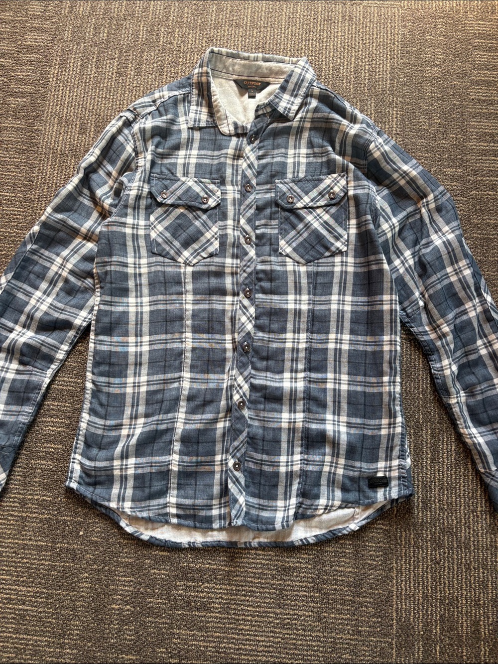 Men's Blue Plaid Flannel Shirt